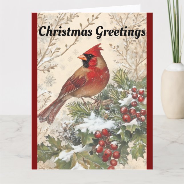 Carte Beautiful Cardinal Christmas Greeting Card (Devant)