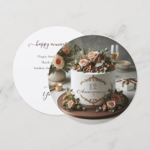 CARTE BEAUTIFUL ÉLÉGANT ÉDITABLE GÂTEAU ANNIVERSAIRE