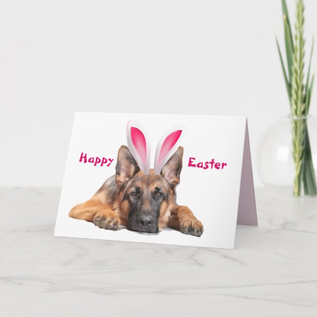 Carte Beautiful German Shepherd Bunny Ears (Devant)