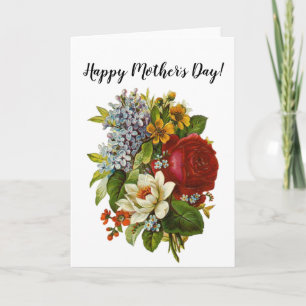 Carte Beautiful Romantic Summer Bouquet with Red Rose