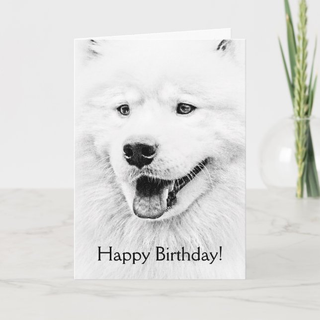 Carte Beautiful Samoyed dog art (Devant)