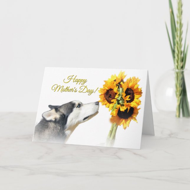 Carte Beaux costaud et tournesol heureux du jour de mère (Devant)