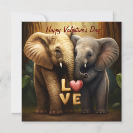 Carte Beaux éléphants amoureux