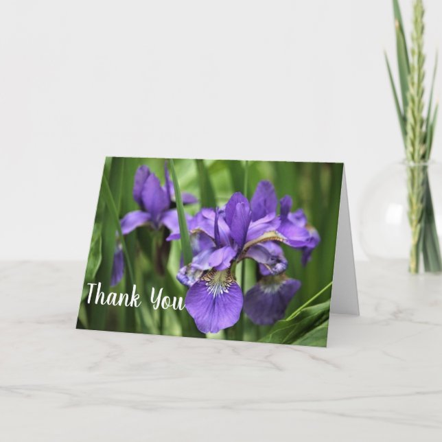 Carte Beaux Iris Violets Merci (Devant)