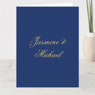 Carte Beaux Noms De Couple Calligraphie Chic Bleu & Or