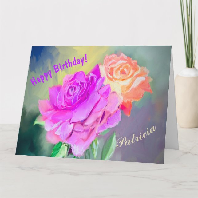 Carte Beaux roses peints à la main pour une occasion spé (Devant)
