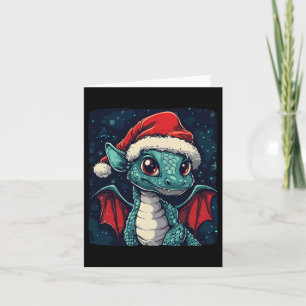Carte Beaux voeux De Noël D'Un Dragon Festif