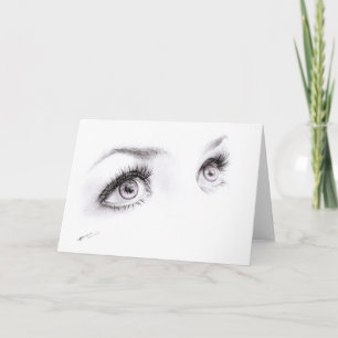 Carte Beaux yeux féminins Dessin Art minimaliste