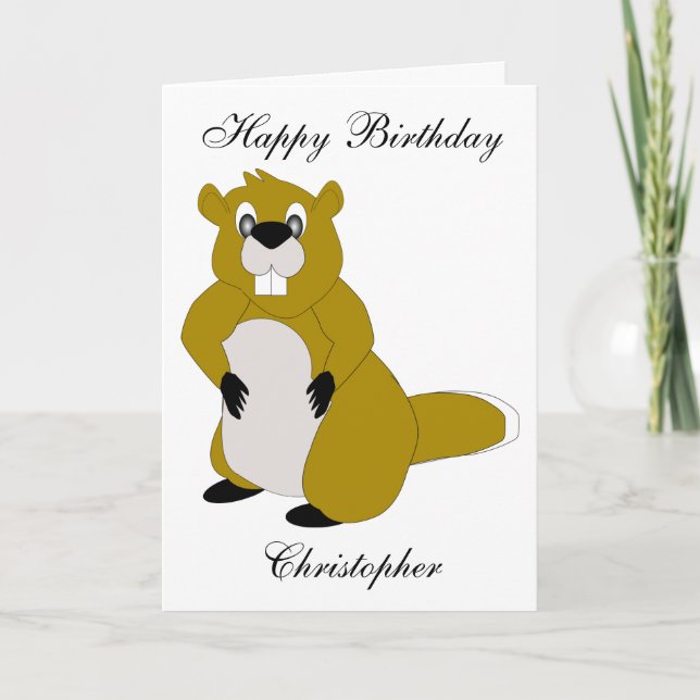 Carte Beaver Design Anniversaire (Devant)