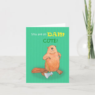 Carte Beaver Je t'aime Funny anniversaire Valentines jou