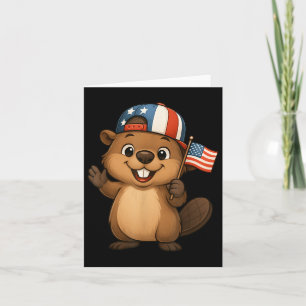 Carte Beaver Usa Drapeau 4 juillet Fête de l'Indépendanc