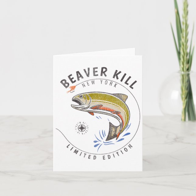 Carte Beaverkill River New York Fly Fishing Souvenir Bea (Devant)