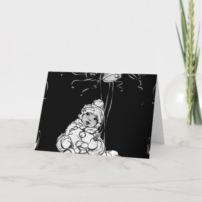 Carte Bébé afro-américain avec cloches et rubans (Devant)