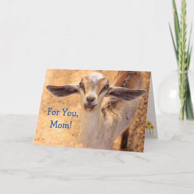 Carte Bébé Animal Chèvre Fête des mères (Devant)
