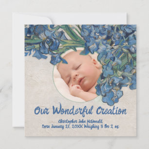 Carte Bébé avec Iris de Van Gogh