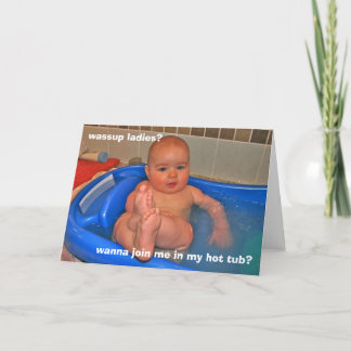 Carte Bébé bain chaud
