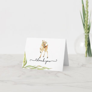 Carte Bébé Cerf En Merci De Baby shower Verdoyant