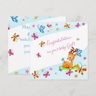 Carte Bébé cher (cerf) personnalisé  