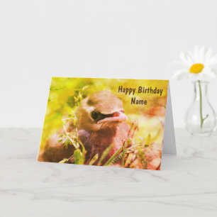 Carte Bébé cirage Oiseau Art personnalisé Anniversaire