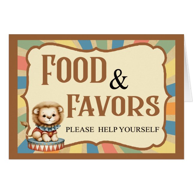 Carte bébé Circus _Food Card (Devant Horizontal)