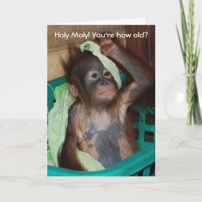 Carte Bébé d'anniversaire drôle Orangutan (Devant)
