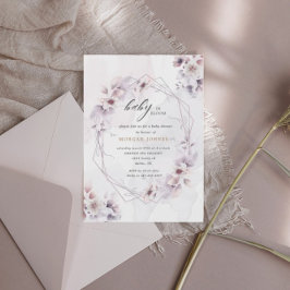 Carte bébé en fleur automne baby shower floral invitatio