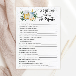 Carte Bébé en Route 20 Questions sur les Parents