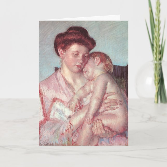 Carte Bébé endormi de Cassatt, Joyeuse fête des mères (Devant)