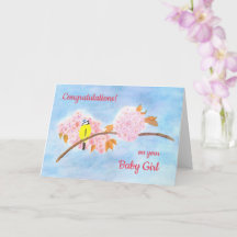 Bébé et attente personnalisé - Oiseaux et fleurs