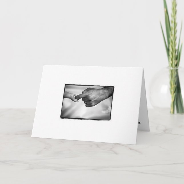 Carte bébé et père à la main (Devant)