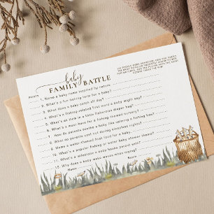 Carte Bébé Famille Bataille bobine Amusant Pêche Douche