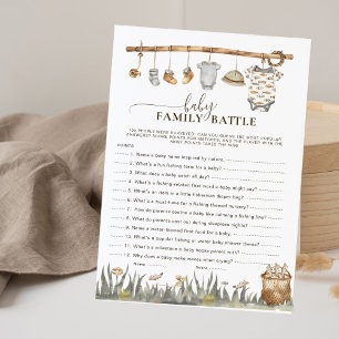 Carte Bébé Famille Bataille bobine Amusant Pêcheur Douch
