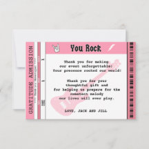 BÉBÉ FILLE DOUCHE CONCERT TICKET MERCI