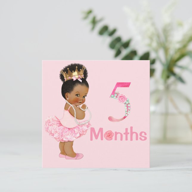 Carte Bébé Fille Marqueurs mensuels Jalons Fille (Debout devant)