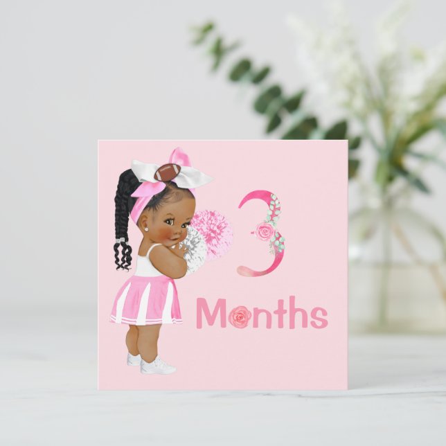 Carte Bébé Fille Marqueurs mensuels Jalons Fille (Debout devant)