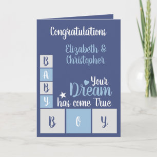 Carte Bébé Garçon amour et chérir votre petit homme mari