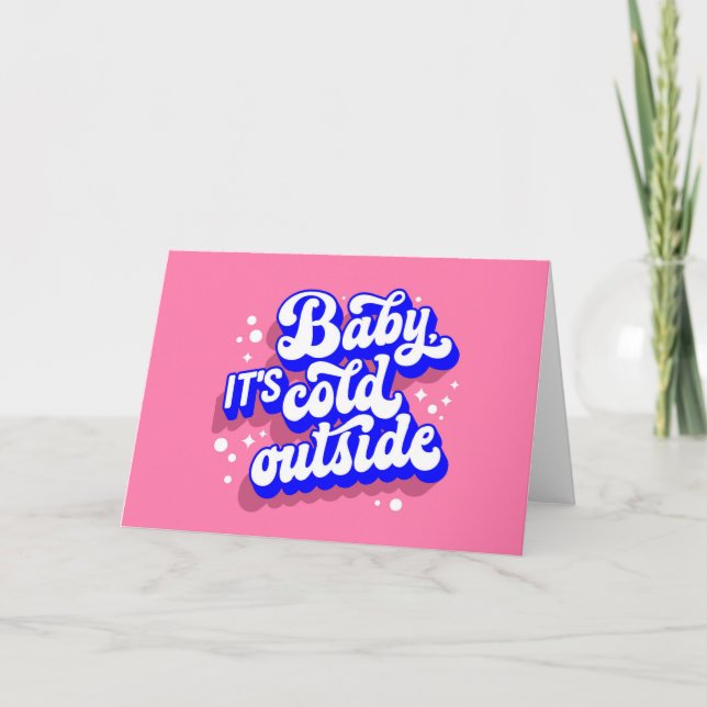 Carte Bébé joueur, il fait froid dehors Création d'hiver (Devant)