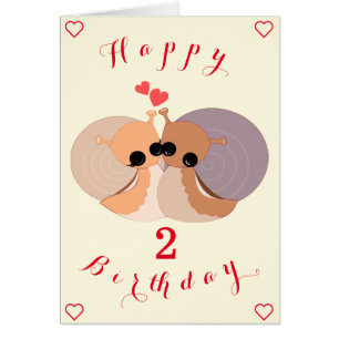 Carte Bébé Joyeux Anniversaire - Escargots - Perso