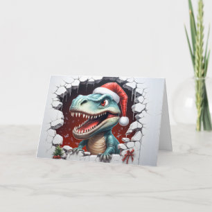 Carte Bébé mignon Animaux de Noël 3D Dinosaure Salutatio