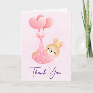 Carte Bébé mignon lapin dans une couverture de coeur Mer