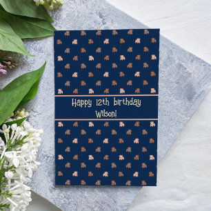 Carte Bébé mignon ours Motif Anniversaire personnalisé