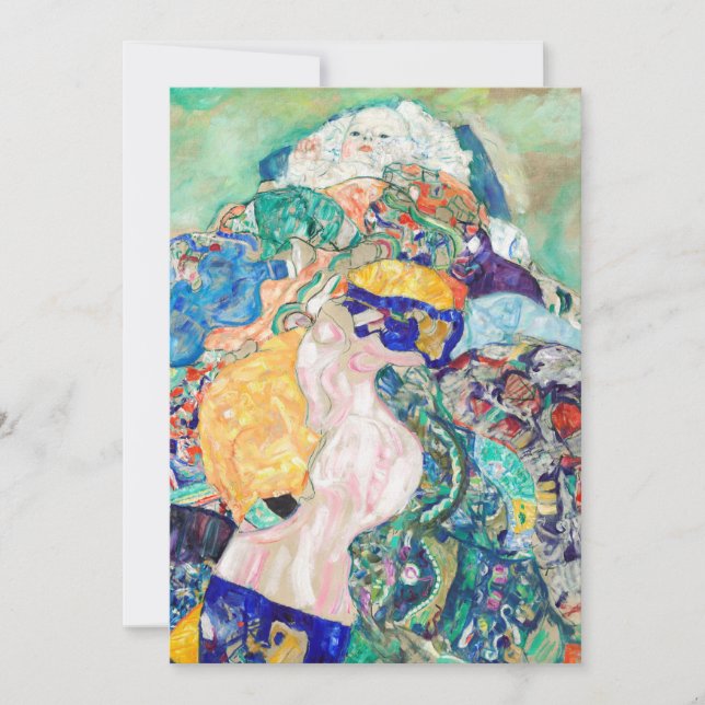 Carte Bébé par Gustav Klimt Peinture (Devant)
