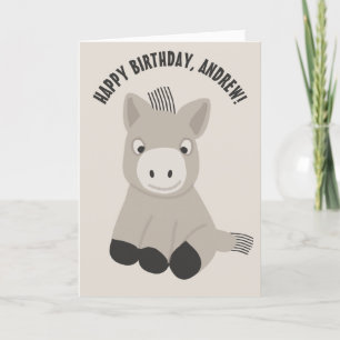 Carte Bébé personnalisé Âne anniversaire