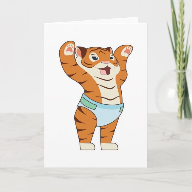 Carte Bébé tigre avec sous-vêtements (Devant)