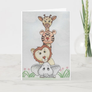 Carte Bébé Zoo Animaux