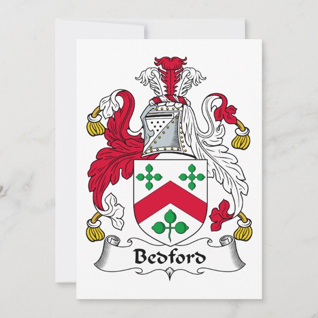Carte Bedford Family Crest (Devant)