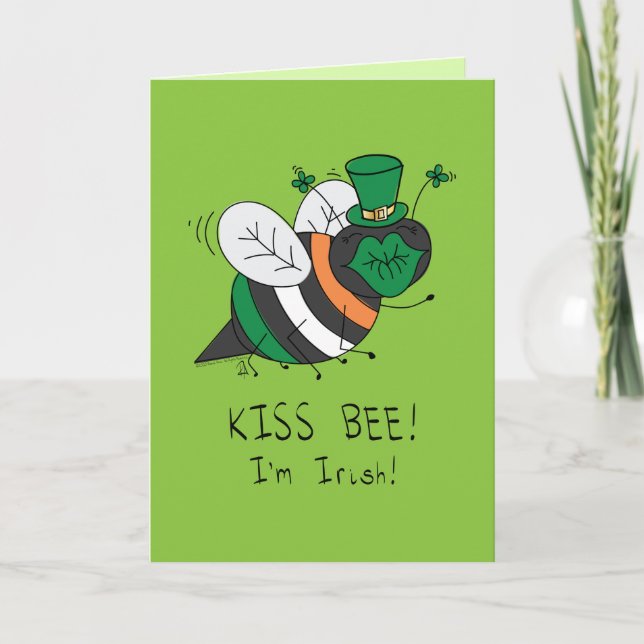 Carte Bee Irish Funny St. Patrick's Day (Devant)