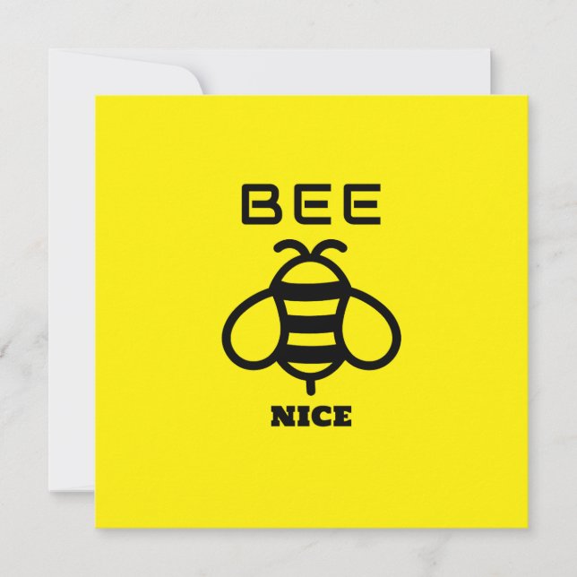 Carte Bee Nice with Yellow Background Design (Devant)
