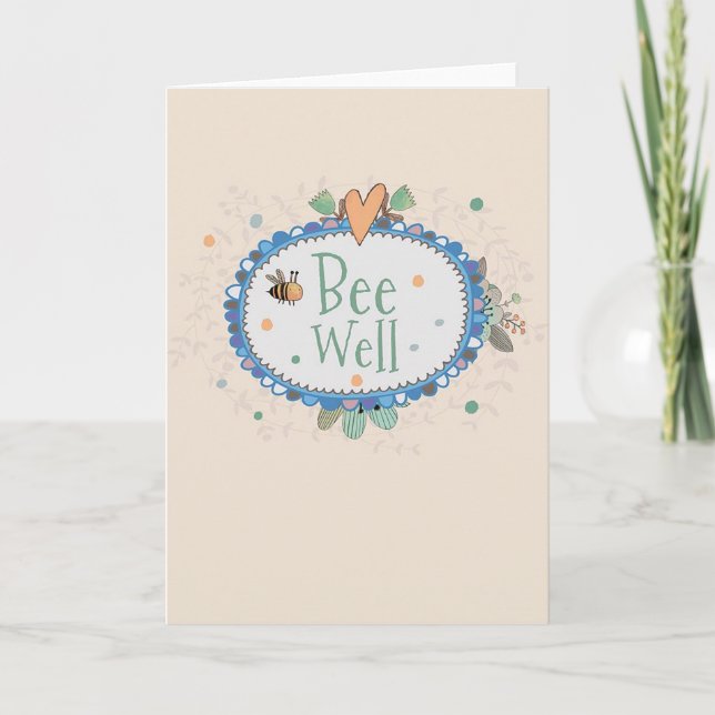 Carte Bee well card drôle et mignon pour les amis et la  (Devant)