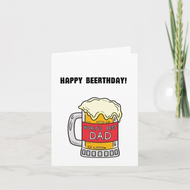 Carte Beer Papa Pun Amusant Anniversaire (Devant)